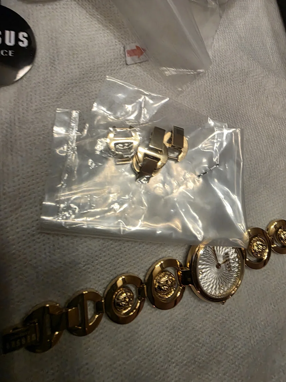 VERSACE Versus  Gold Link Bracelet Watch with White Radiant Dial
